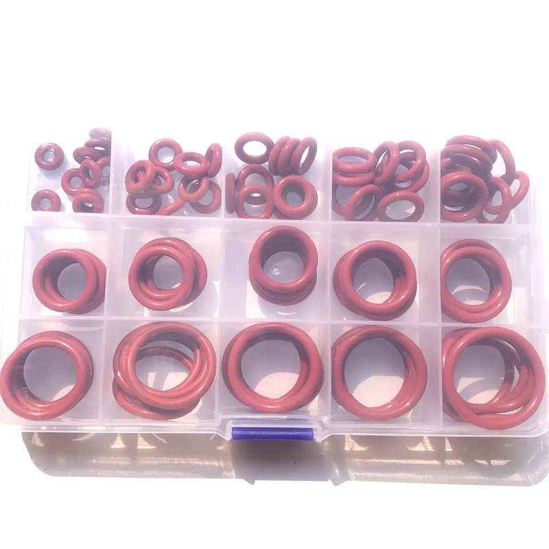 VMQ Dichtungs-O-Ringe Rote Silikonringe Dichtungssatz CS 1/1,5/1,9/2,4/3,1 Silikon-O-Ring Dichtungsscheiben O-Ring Silikagel-Kit – Detail 13