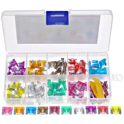 100pcs 10 Value Micro Auto Fuse Car Fuse Blade Assortment Mixed Box kit 2A 5A 7.5A 10A 15A 20A 25A 30A 35A 40A Each 10pcs