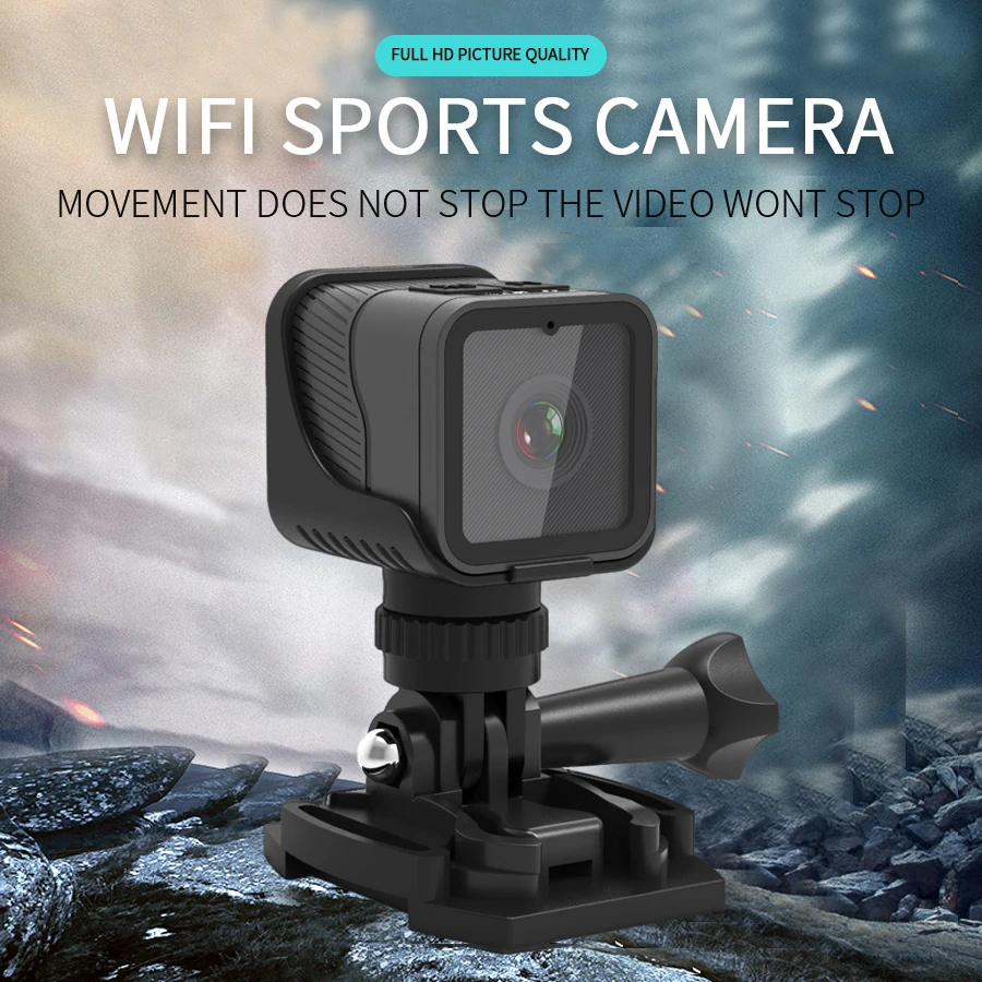 1080P high-definition portable sports mini camera with WiFi hotspot waterproof camera, motorcycle and bicycle riding recorder