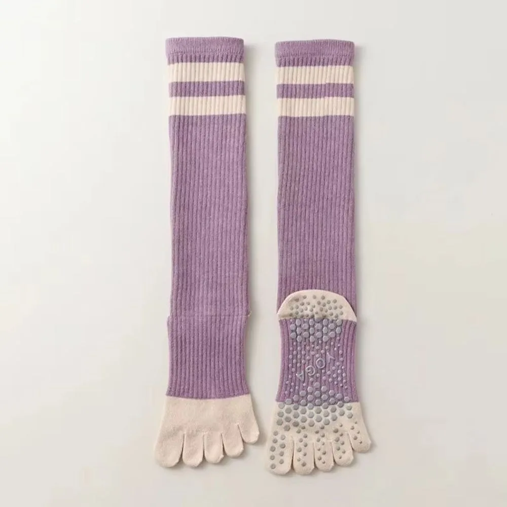 

New Cotton Five-finger Yoga Socks Silicone Grips Breathable Grip Socks Non Slip Pilates Socks Women