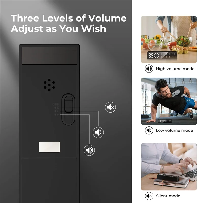 터치스크린이 있는 가정용 부품 주방 타이머, 냉장고용 자석 뒷면, 오븐, 사용하기 쉬운 LED 디지털 디스플레이