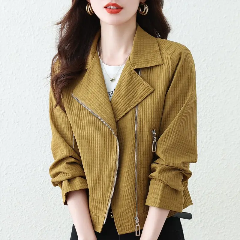 

Spring Autumn Women's Outcoat 2024 New Korean Style Bread Plaid Elegance Female Short Jacket Casual Versatile Loose Outerwear