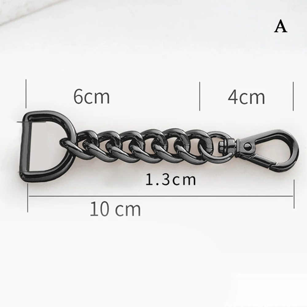 10/12cm Short Bag Extension Chain Accessories For Handbags Decoration Chain Keychain Gold Silver Black Bag Belt Extension Chain