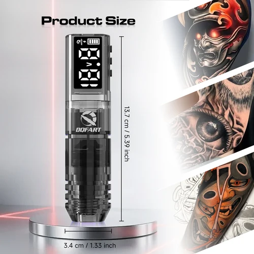 Imagen 2 del producto DQFART kit de tatuaje pluma de tatuaje inalámbrica 1600mAh máquina de tatuaje aguja de tatuaje tinta de tatuaje para artistas principiantes suministros de tatuaje