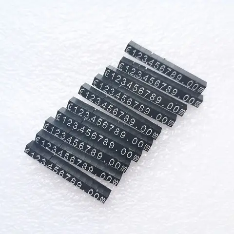 30 Sets Combined Price Label Euro Snap Number Digit Cubes Stick For Clothes Phone Laptop Jewelry Showcase Counter Display Sign