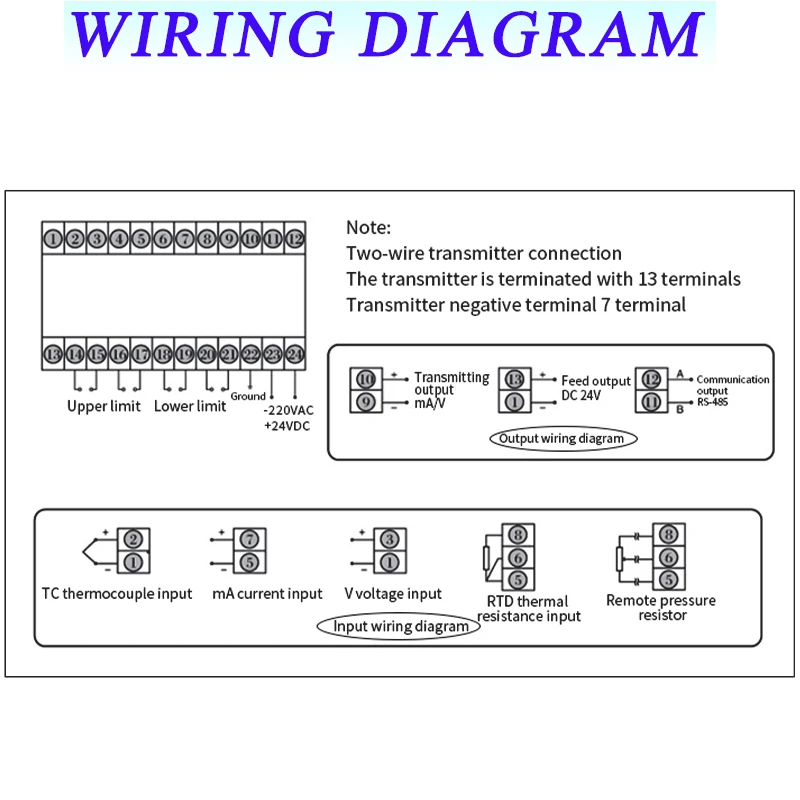 Imagem -04 - Instrumento de Controle de Transmissor de Nível de Água Display Digital Inteligente Entrada Universal 420ma Rs485 Saída de Relé