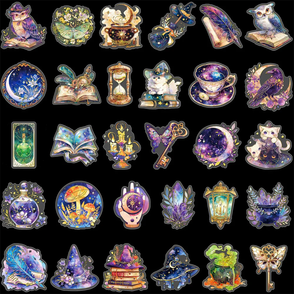 

30 hot stamping Magic World stickers crystal ball laser shooter DIY material decorative stickers scrapbook children's party supp