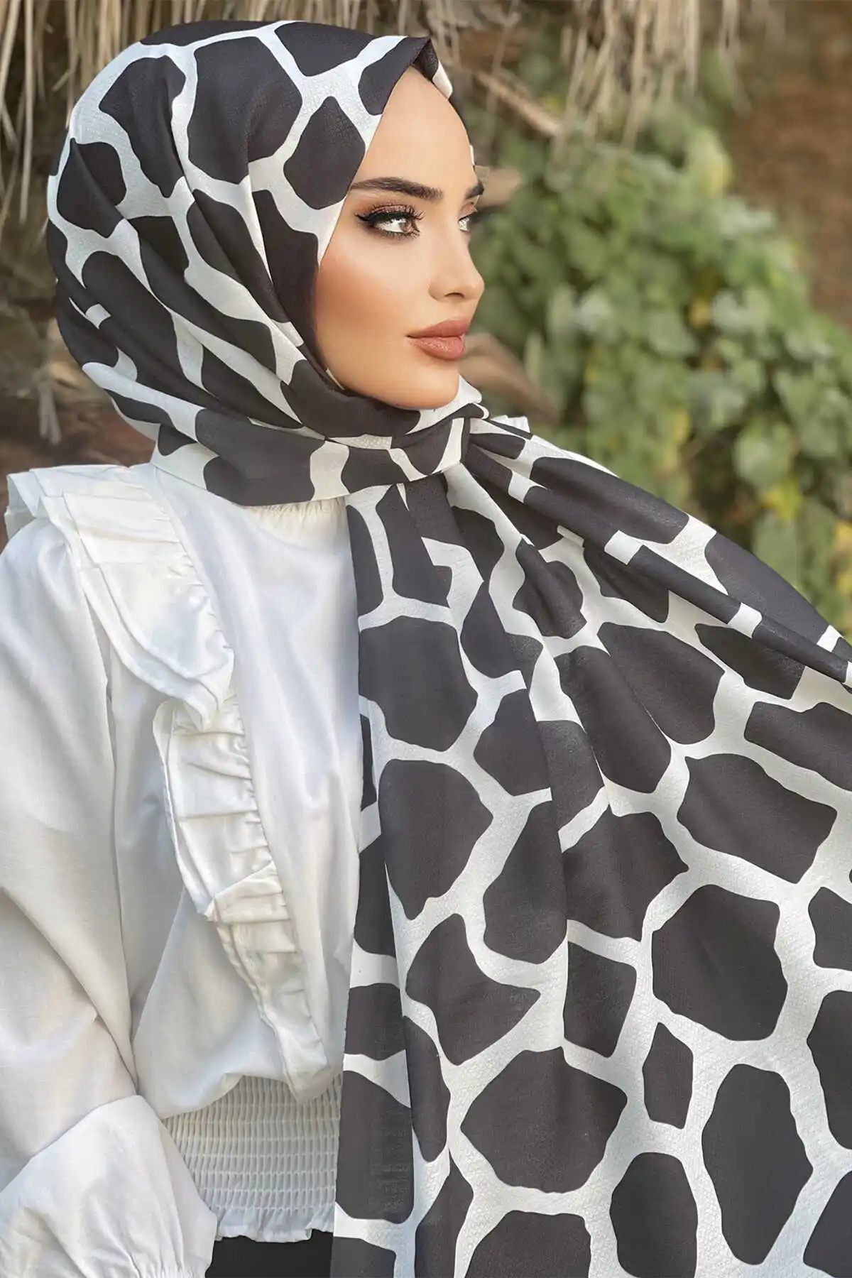 Cotton Pattern Shawl E-Winter Autumn 2021 Muslim Women Hijab headscarf Islamic Turkey