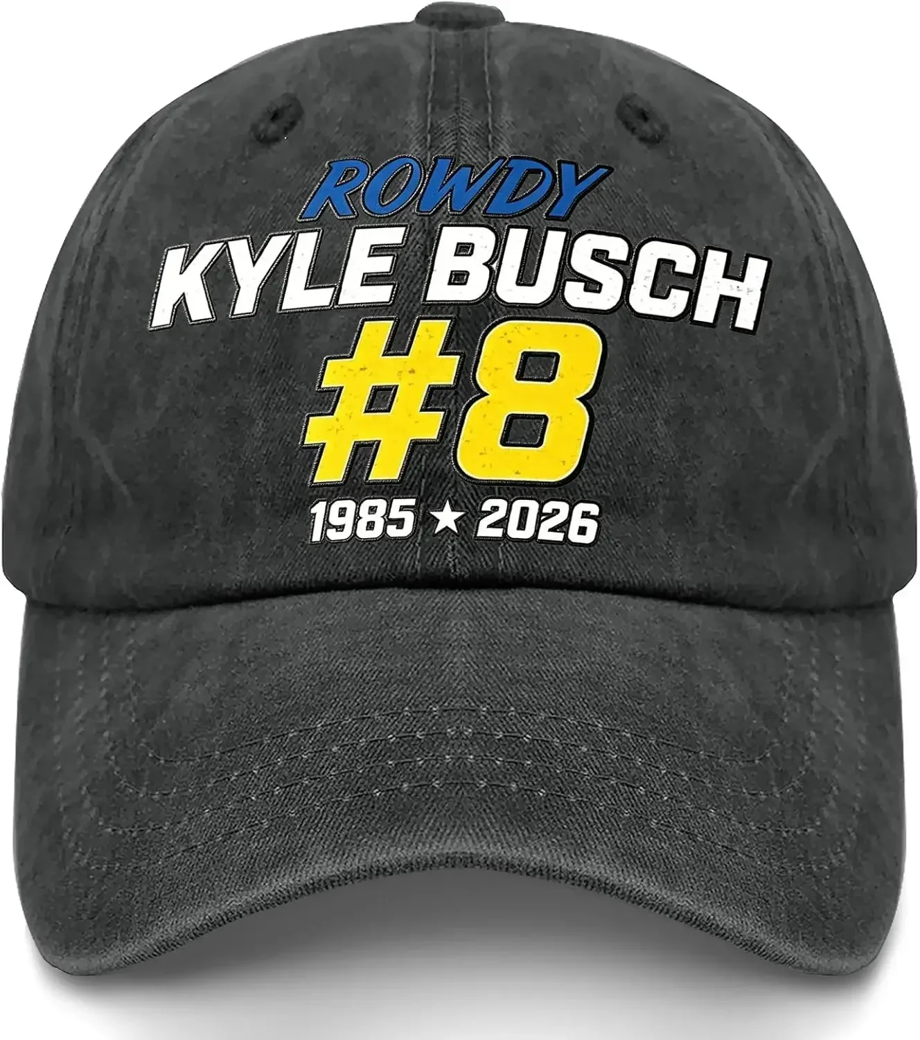 Custom Kyle Busch Hat, 1985 2026 Forever Rowdy Memorial, Adjustable Dad Cap, Racing Legend Tribute, Gifts For True Fans
