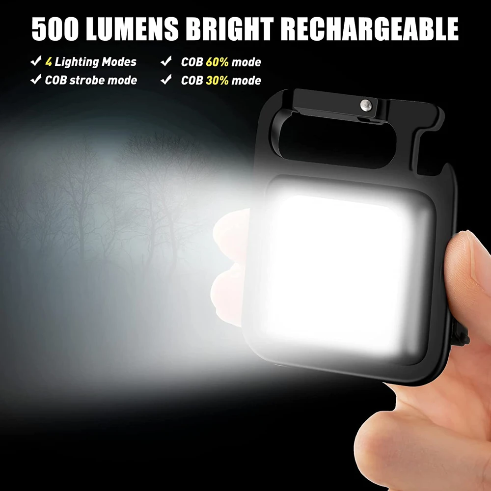 Usb Opladen Licht Emergency Lampen Multifunctionele Mini Glare Cob Sleutelhanger Sterke Magnetische Reparatie Werk Outdoor Camping Licht