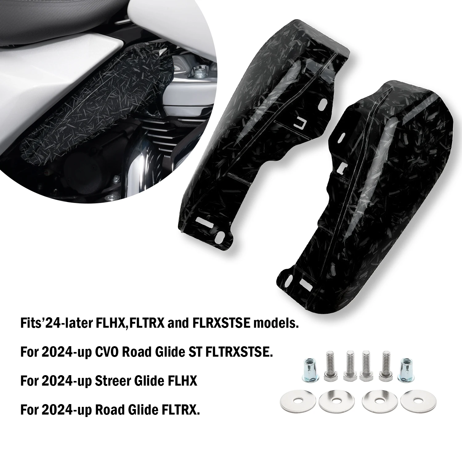 

Подходит для Harley Touring Street Glide Road Glide FLHX FLTRX FLTRXSE 2023 2024, воздушный дефлектор средней рамы мотоцикла, теплозащитная накладка