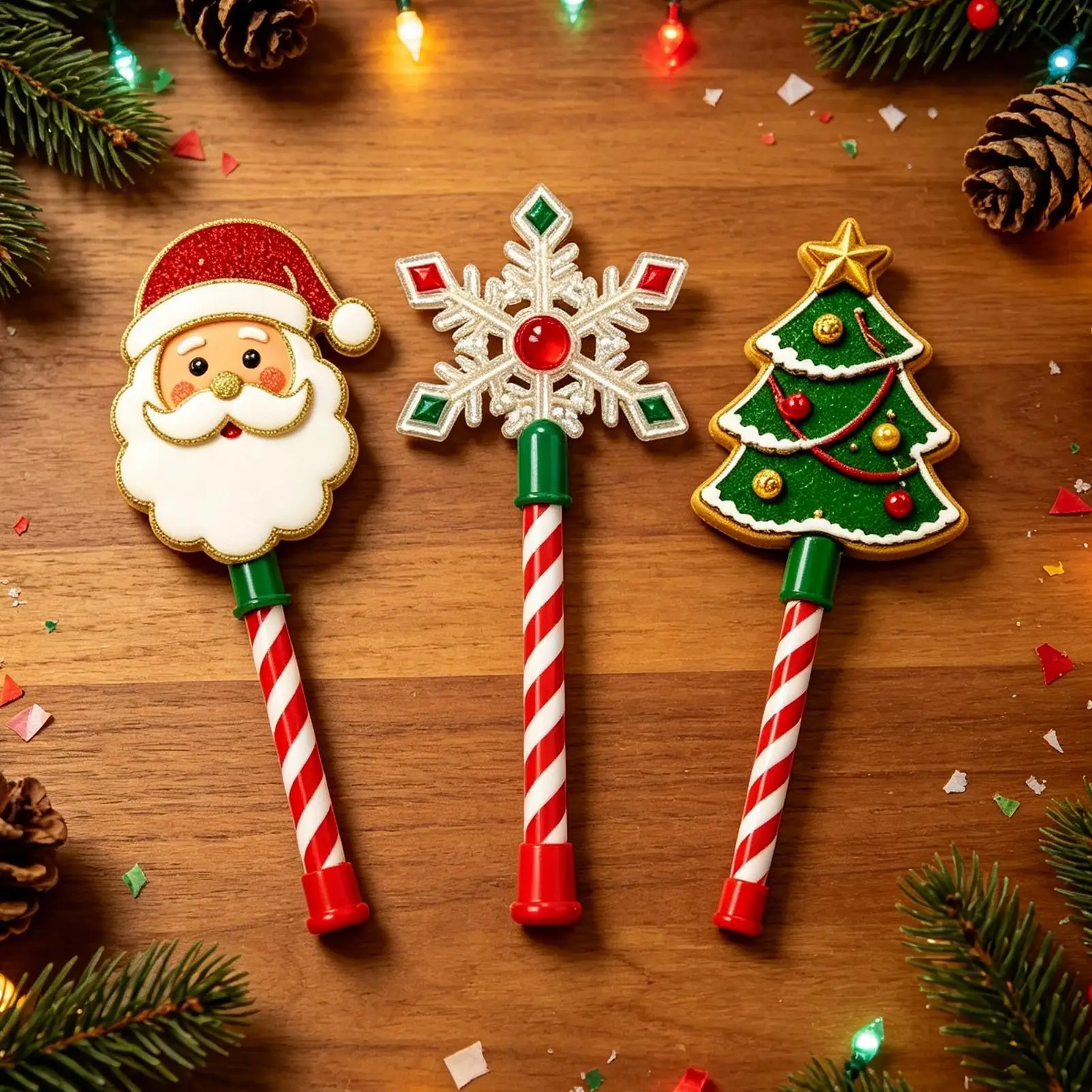 Credit Card Wand Christmas Tree Santa Snowflake Holiday Decor Holiday Tap To Pay Card Wand For Outdoor Shopping Mall Market