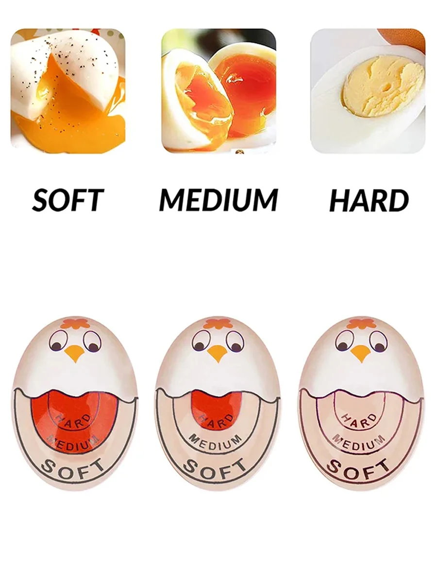 1pcs Egg Perfect Color Changing Timer Yummy Soft Hard Boiled Eggs Cooking Kitchen Eco-Friendly Resin Egg Timer Red timer tools