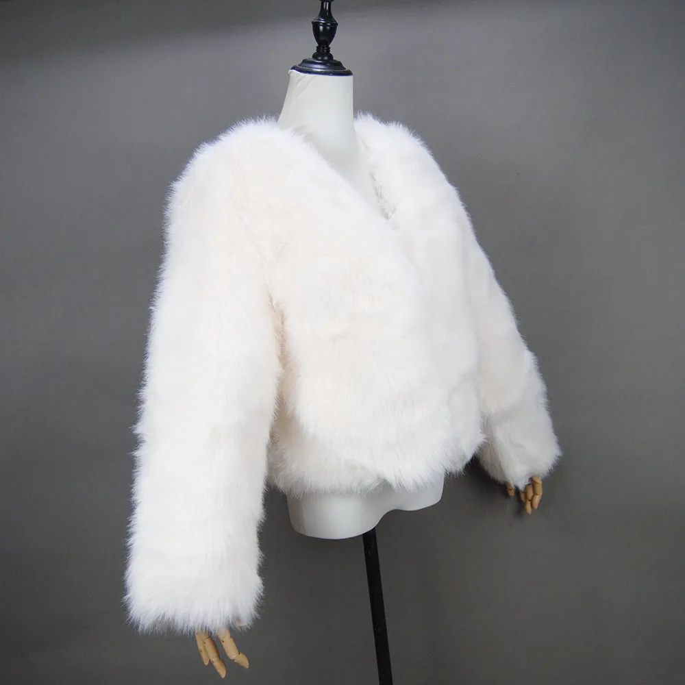 Trend Fur Top New Cropped Faux Fur Coat Woman Clothing Furry Faux Fur Jacket Winter Coats For Woman Outerwears Top Mujer