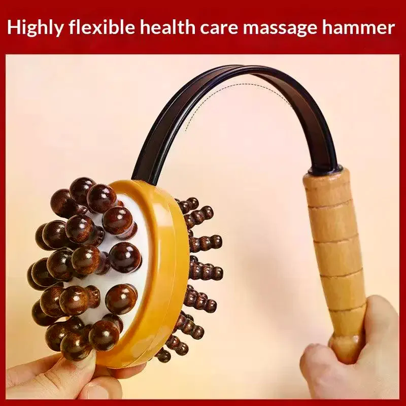 Handheld Massage Hammer Meridians Back Knock Massage Hammer Back Massage Leg Relaxing Massager Double Head Percussion Massager