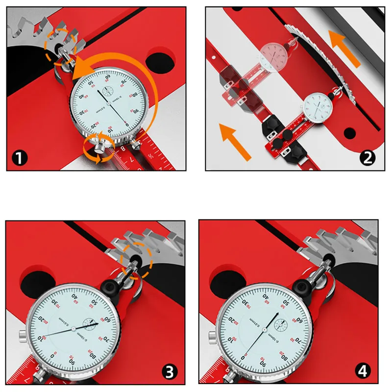 Indicatore di allineamento della sega da tavolo indicatore del quadrante del calibratore Jig sottile Rip seghetto da tavolo per la lavorazione del