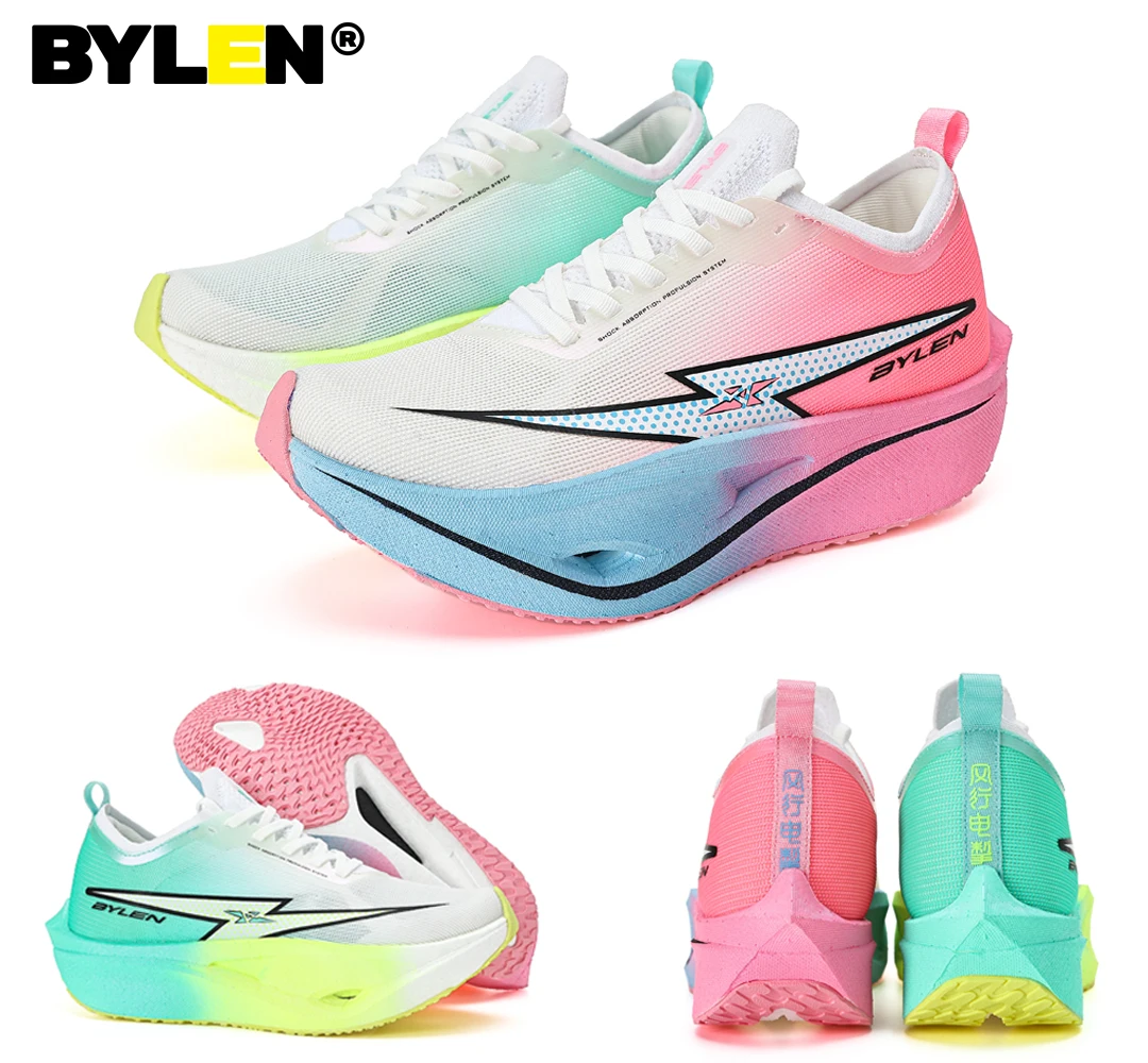 

BYLEN Professional Running Shoes for Men 2025 Carbon Plate Marathon Shock Absorption Sneakers BY330