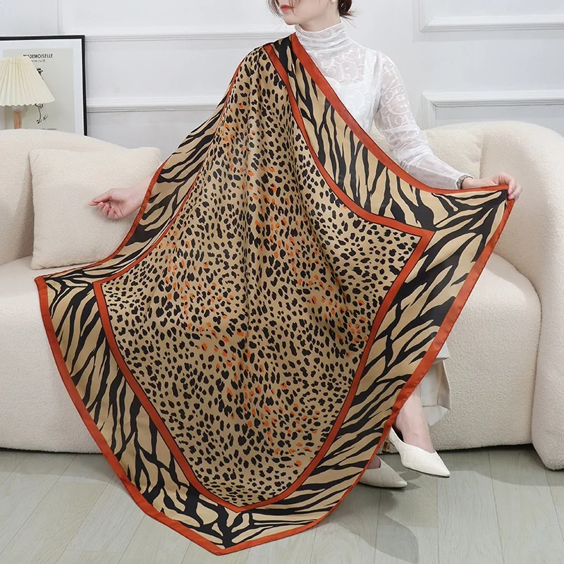 NEW 110x110cm large squar Imitation Silk Travel Scarf Beach Dress Bikini Sarong Wrap Women Brazilian Swimsuit Bathing Cover-ups