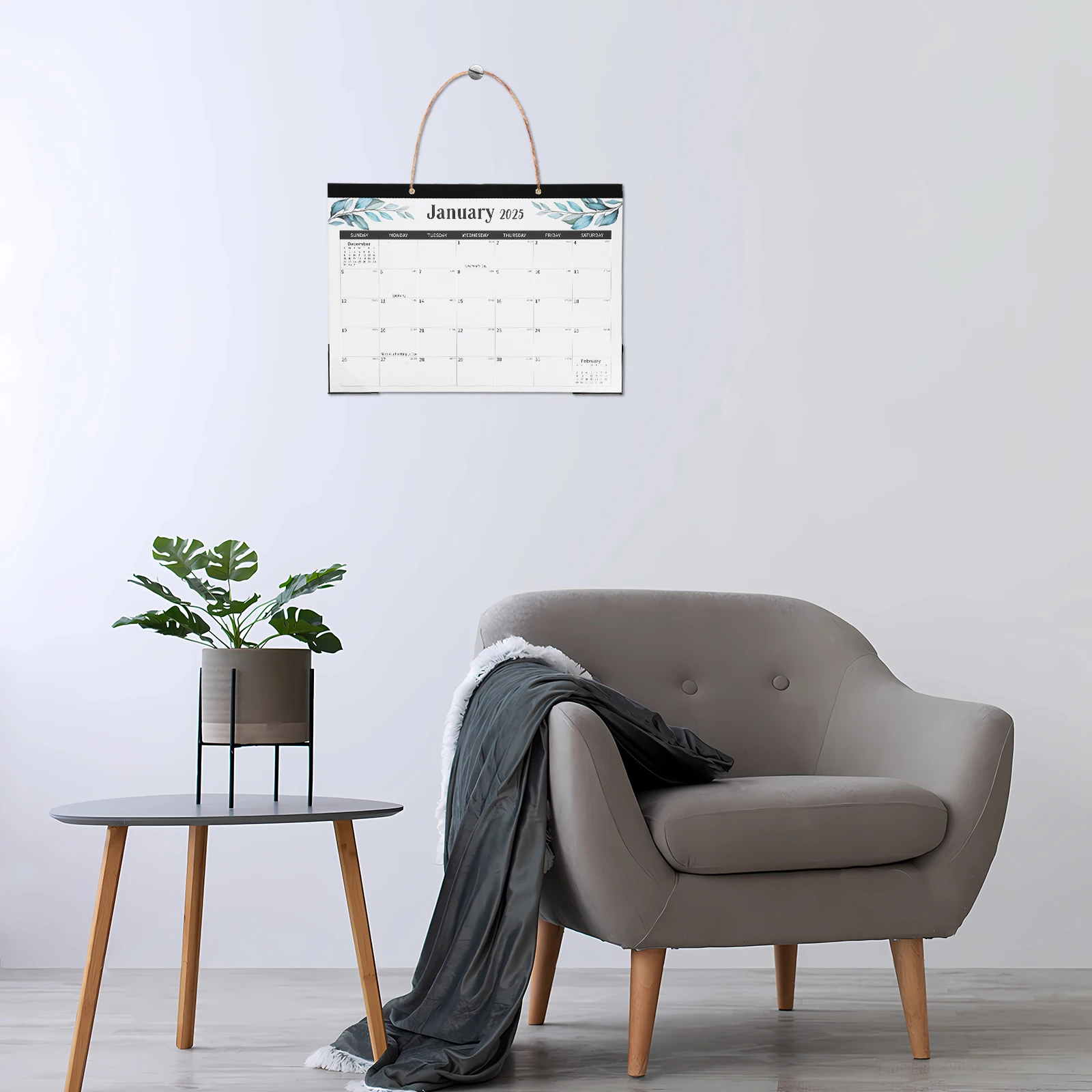 

Hanging 2025-2026 18-Month Wall Hanging Planner Space-Saving English Calendar Monthly Schedule Organizer Paper Calendar
