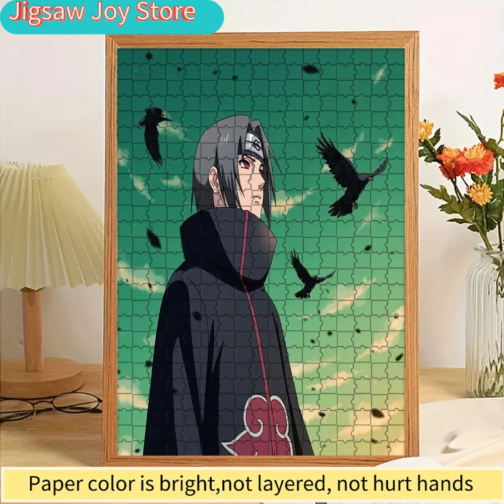 

Anime Naruto Itachi Uchiha Akatsuki Cloak With Crows & Sharingan Scene Paper Puzzle, Premium High Definition Vivid Print, Smooth