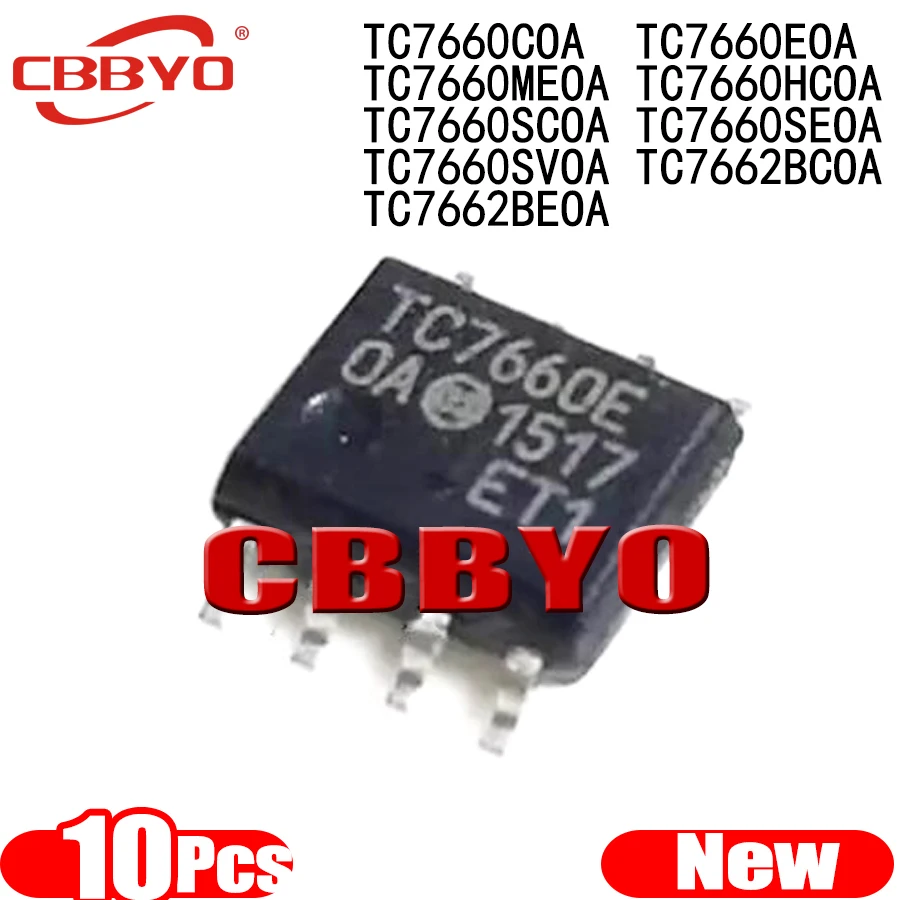 Tc7660 tc7660coa tc7660hepa sop-8、tc7660hega tc7660heoa tc7660scoa tc7660svoa tc7662bcoa tc7662beoa、100% 新品、10個