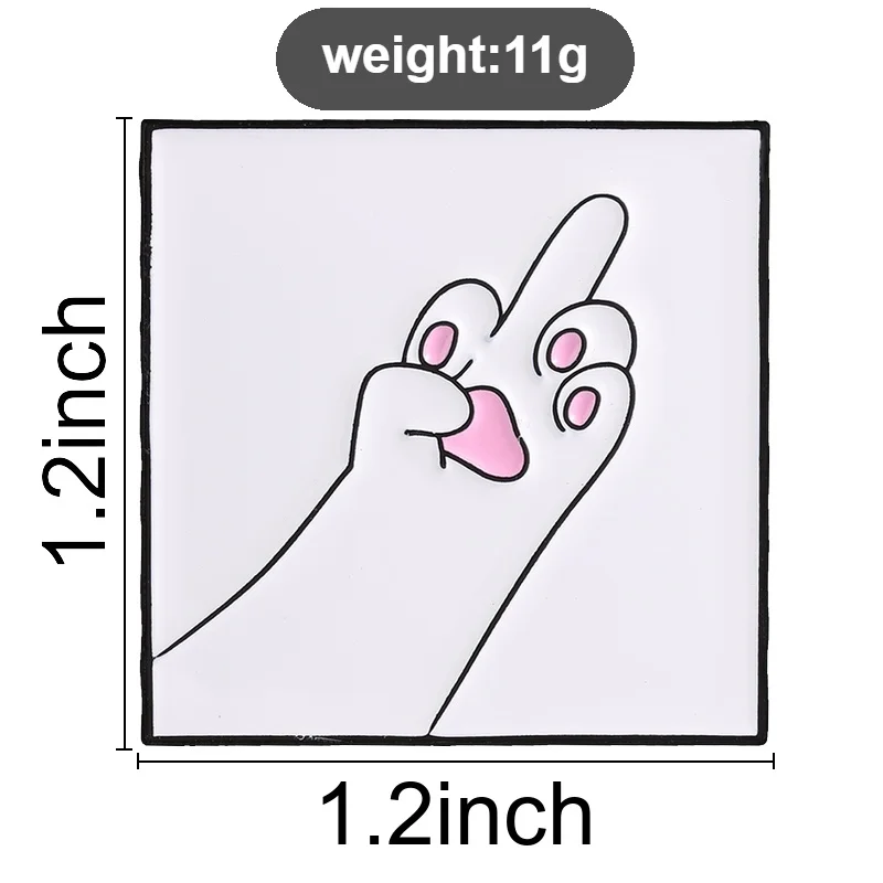 Cat Paw Middle Finger Enamel Pins Funny Rude Meme Kitten Hand Brooch Badge Cartoon Animal Jewelry Gift for Friends