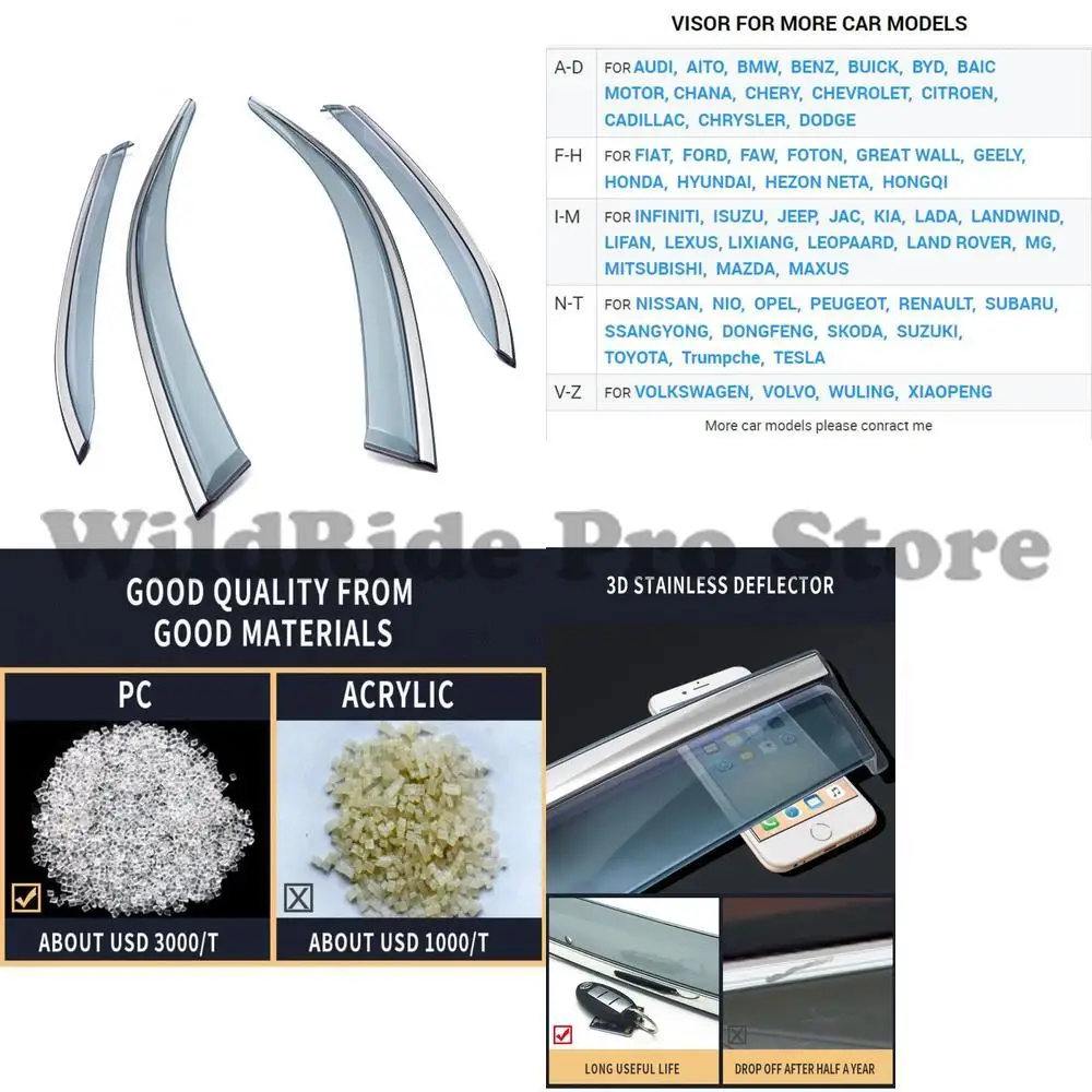 

1 set For XIAOMI SU7 2024 High End Injection PC Car Accessories Deflector Window Visor