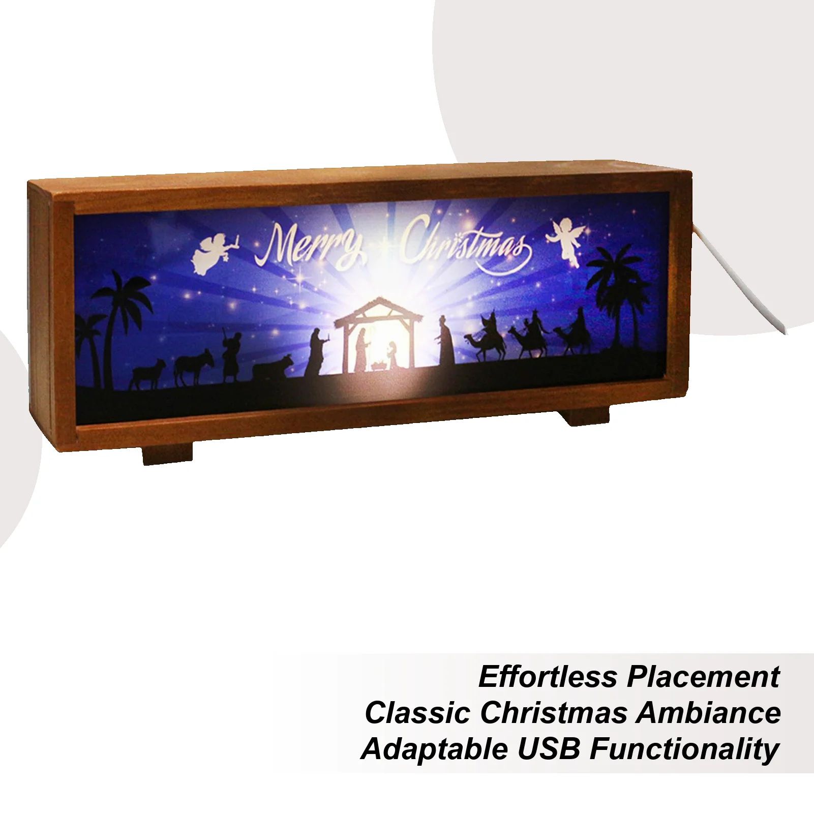 

Светящаяся Рождественская сцена, светодиодная декоративная светящаяся лампа, Рождественский деревянный ночник для каминной тумбочки, гостиной, игровая комната