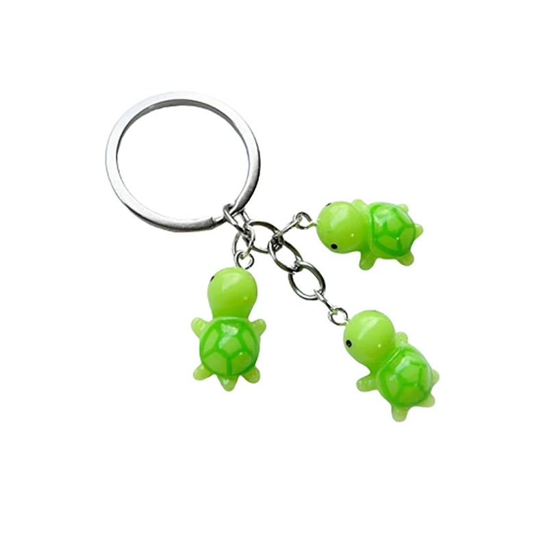 Kawaii Mini Resin Turtle Keychain Cartoon Simulation Cute Animal Key Holder Lovely Schoolbag Pendant Decoration For Friends Gift