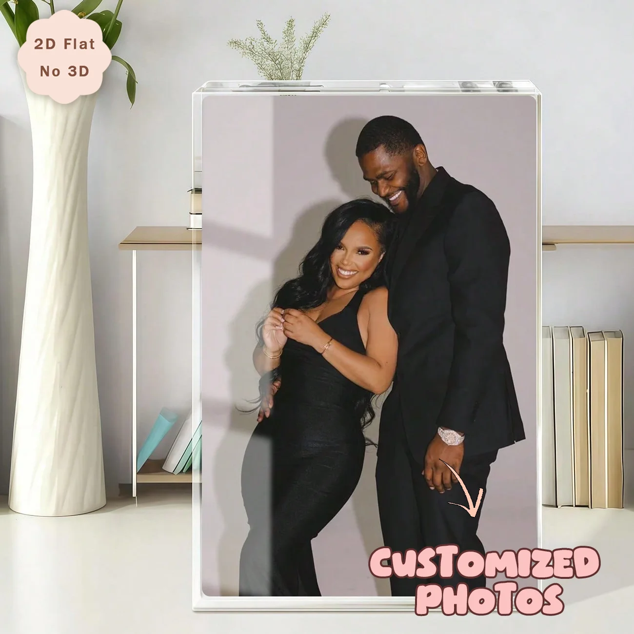 Custom Acrylic Photo Plaque with Couple Picture, Personalized Maternity and Baby Shower Gift