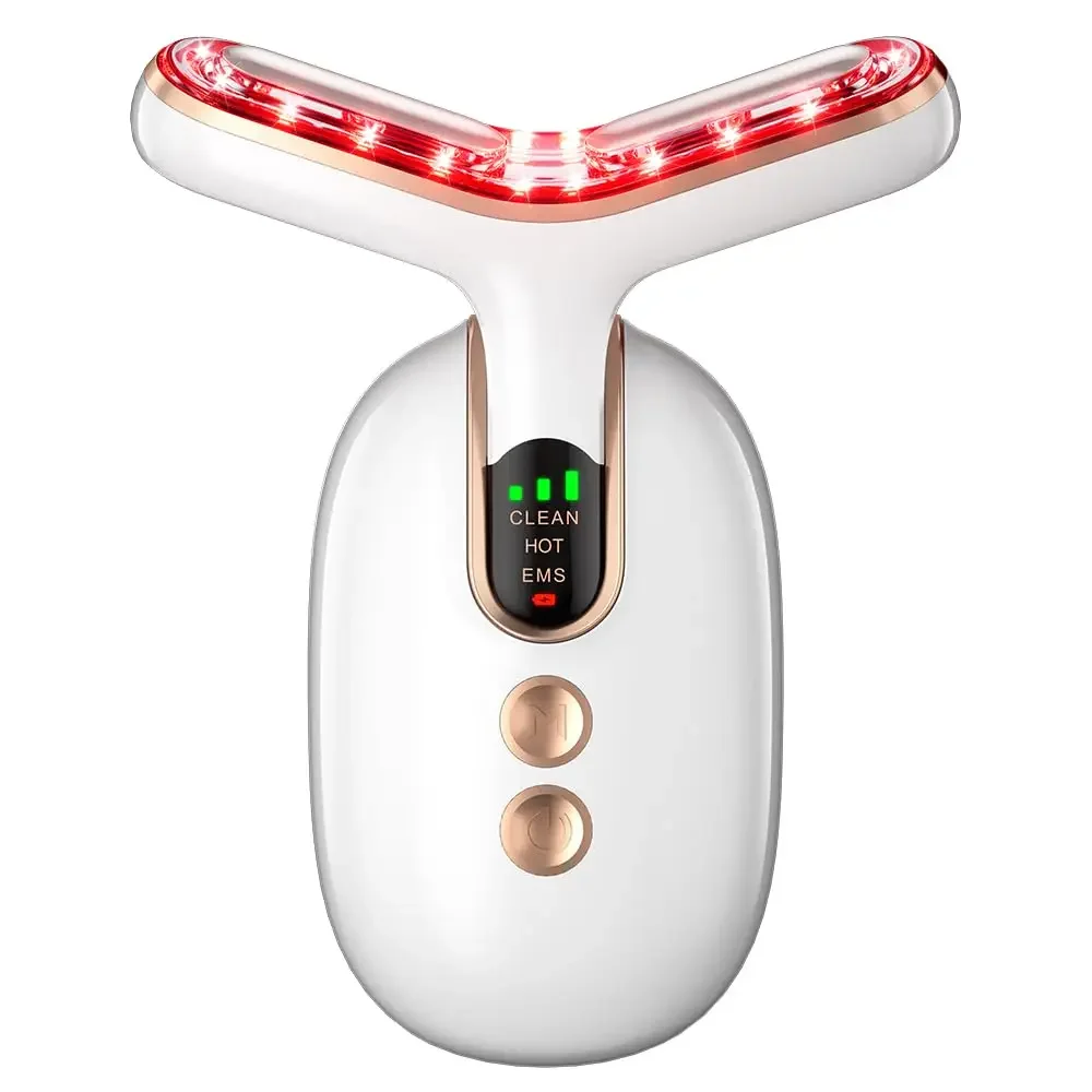 Neck Beauty Device RF Microcurrent Multifunctional Massager Skin Care Sculpting Tool Women Gift White With Base