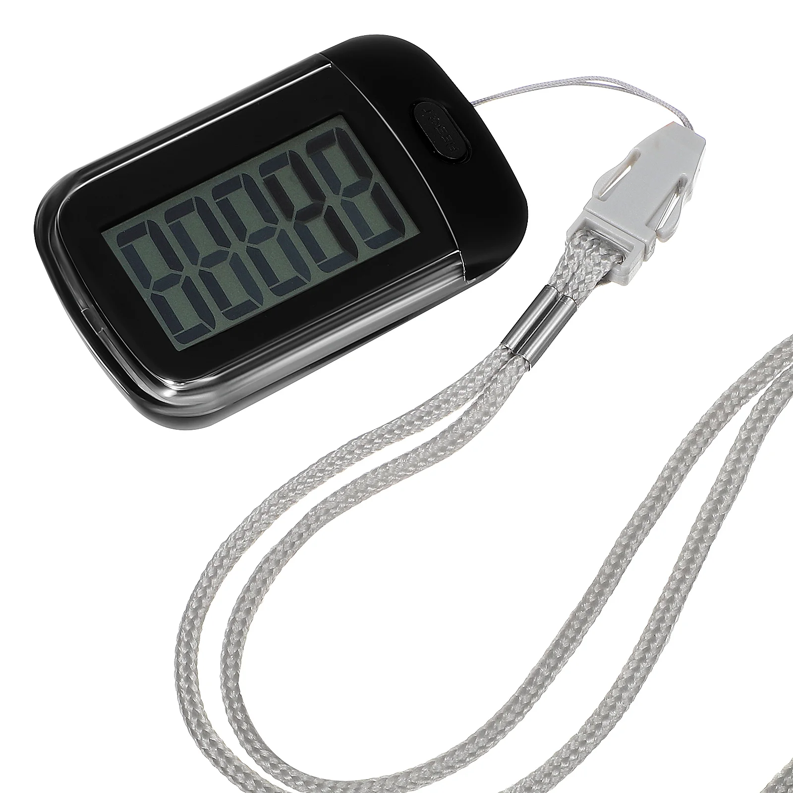 Weight Pedometer with Waist Clip and Lanyard Black Pedometers for Steps Miles on Round Neck Elder Tracker Phone