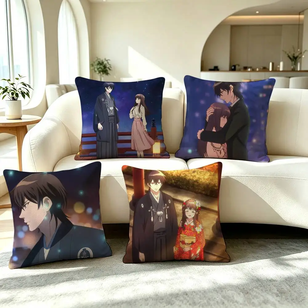 T-The Ogres Bride Anime  Pillow Case Square Double-Sided Sofa Cushion Cover Bedroom Bedside Pillow