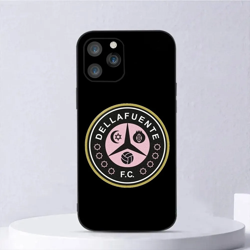 D-Dellafuente F C   Phone Case For iPhone 16,15,14,13,12,11,Plus,Pro Max,XS,X,XR,SE,Mini,8,7 Soft Silicone Black Cover