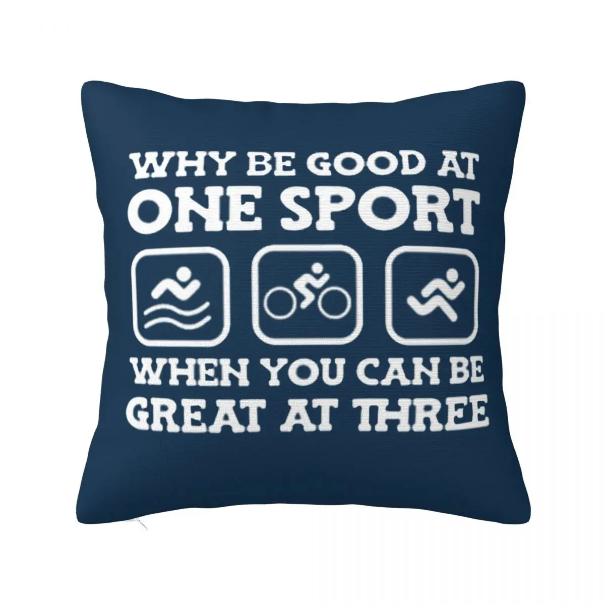 Triathlon Swimming Cycling Running Square Pillowcase Pillow Cover Cushion Zip Decorative Comfort Throw Pillow for Home Car