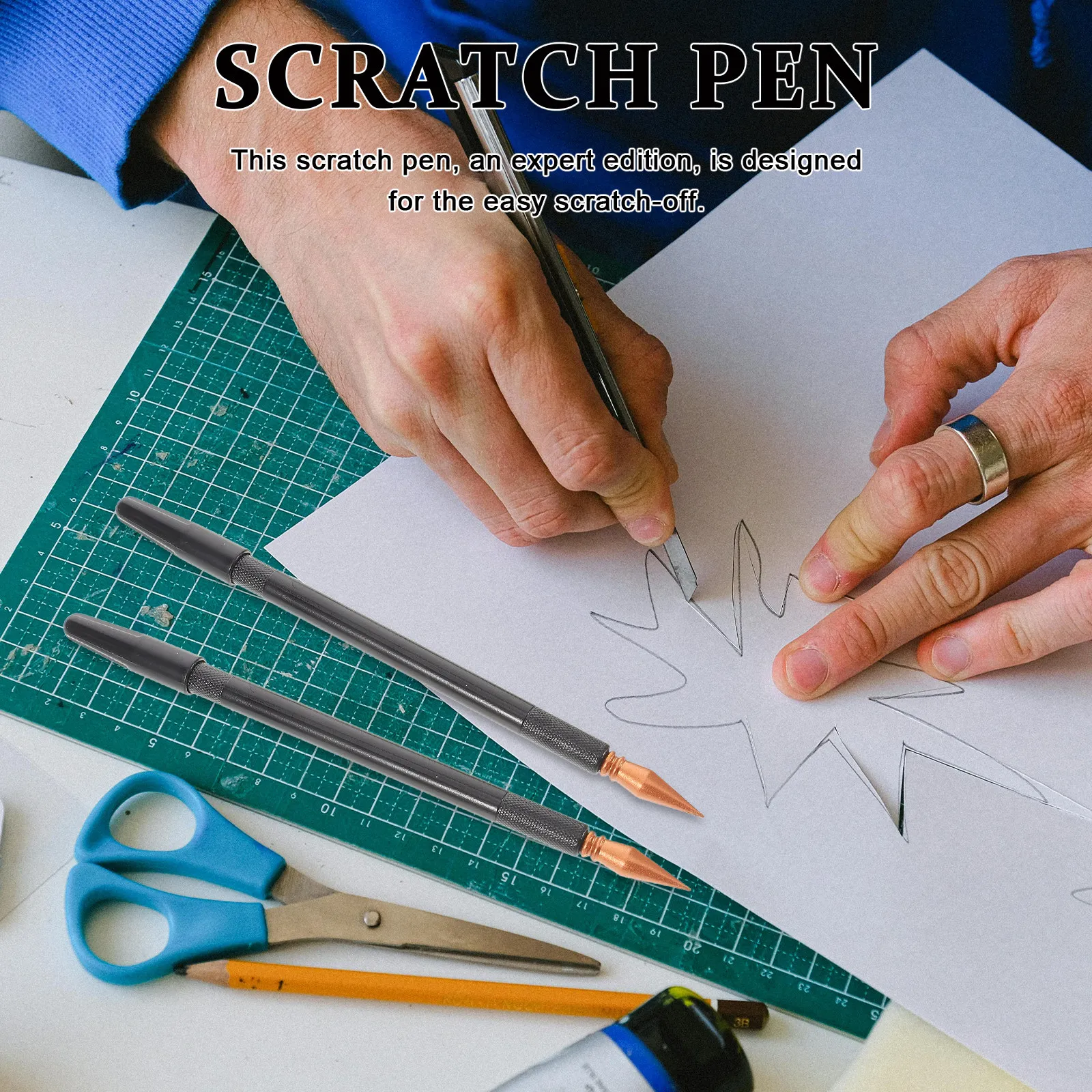 3Pcs Scratch Pen Set Expert Edition Smooth Curved Shape Dual Tip for Detailing Drawing Scratch Coloring Art Scraping Stylus Pens