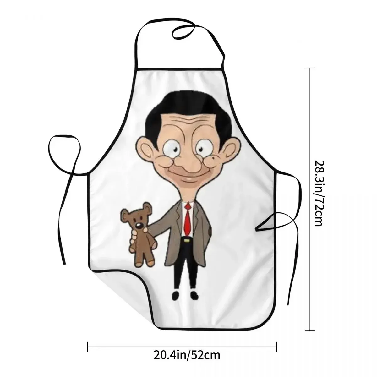 Mr Bean Cartoon Aprons Chef Cooking Cuisine Tablier Sleeveless Bib Kitchen Cleaning Pinafore for Women Men Gardening