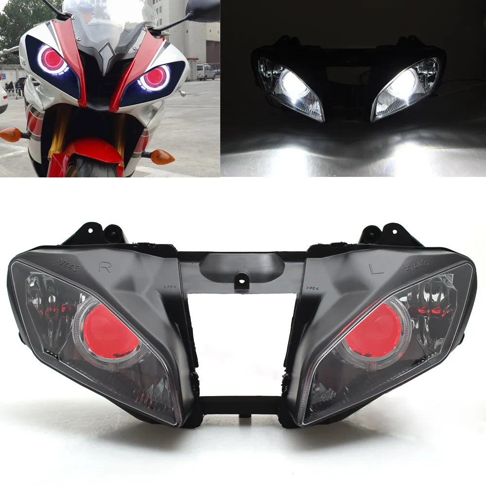 

New Motorcycle Headlight Headlamp Head Light Angel Devil Eye HID Projector Front Lamp Accessories For Yamaha YZF R6 2006-2007