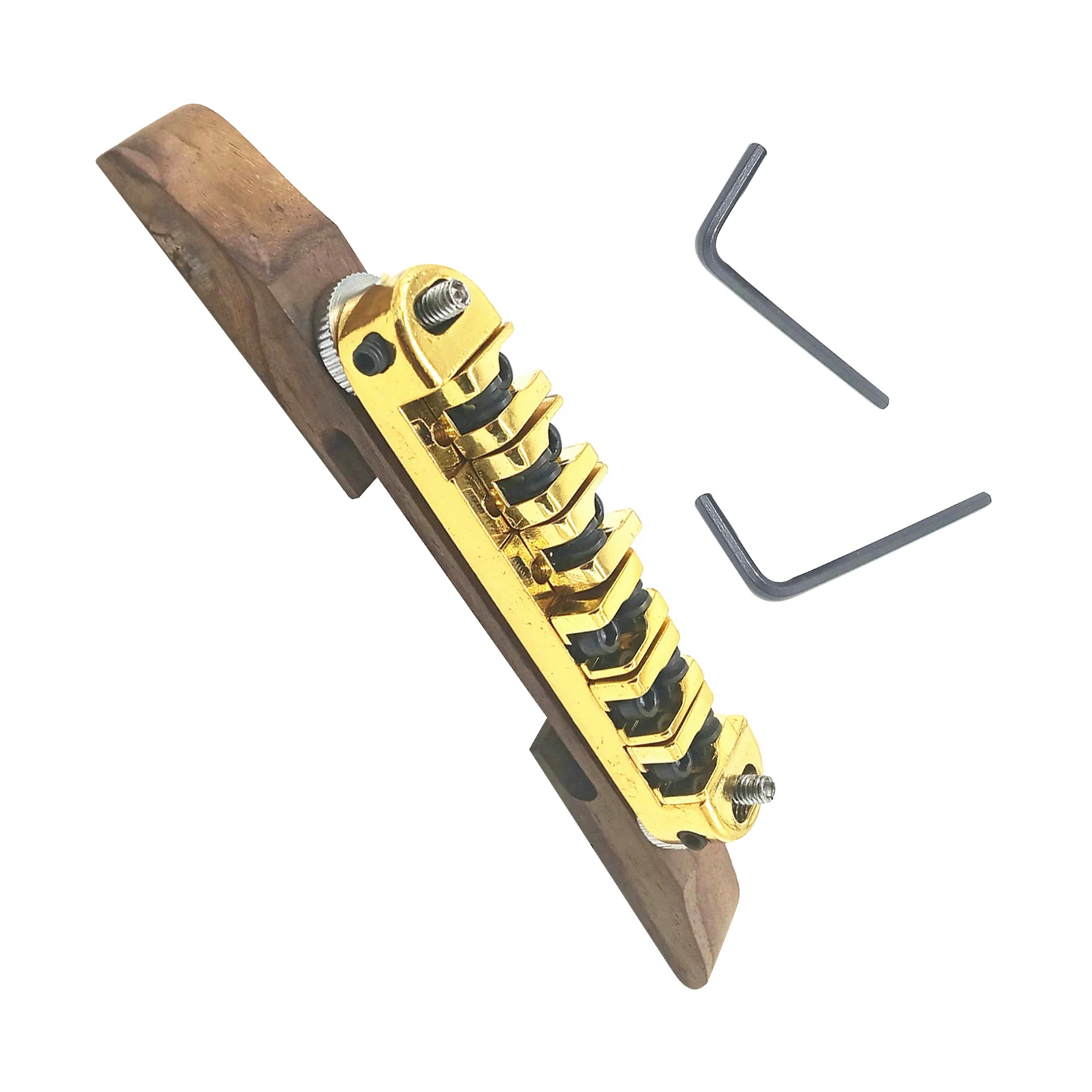 Conjunto de ponte de guitarra jazz jacarandá premium, selas de rolo, base de ponte tune-o-matic, substituição para guitarra elétrica archtop jazz