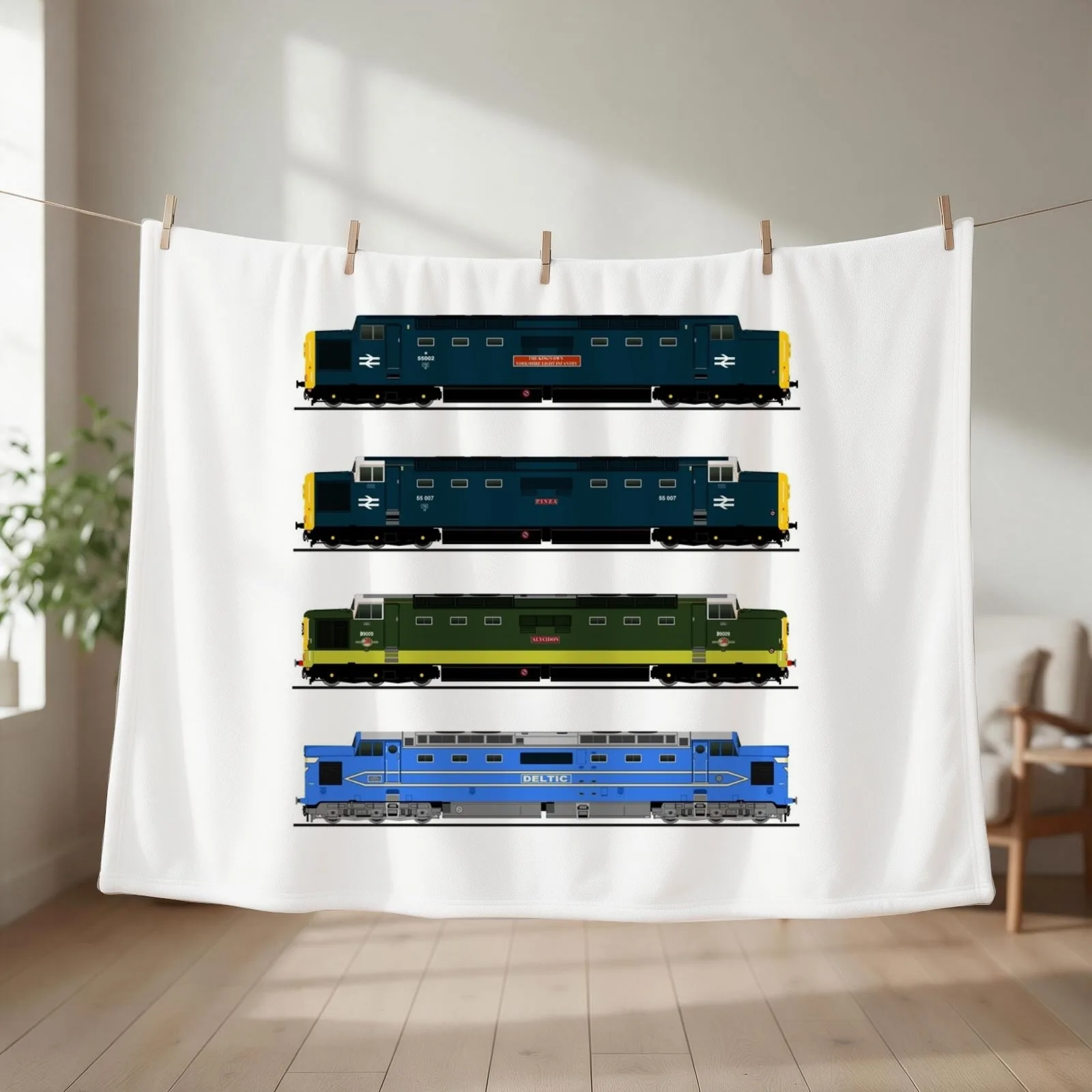DELTIC LOCOMOTIVES Throw Blanket Decoratives warm winter Decorative Sofas bed plaid Blankets