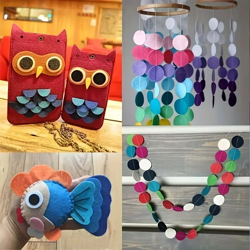 250 Bunte Filzkreise-Sets - in Verschiedenen Farben, Geeignet für DIY-Projekte, Näharbeiten und Kreative Dekorationen – Detail 1