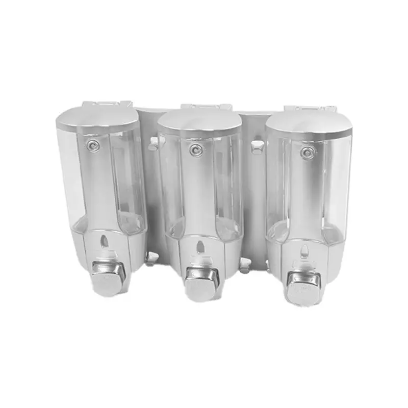 Classic Wall-Mounted Soap Dispenser ABS Soap Dispenser Manual Soap Dispenser Three-Head Soap Dispenser Hotel Hotel Household-[Ki
