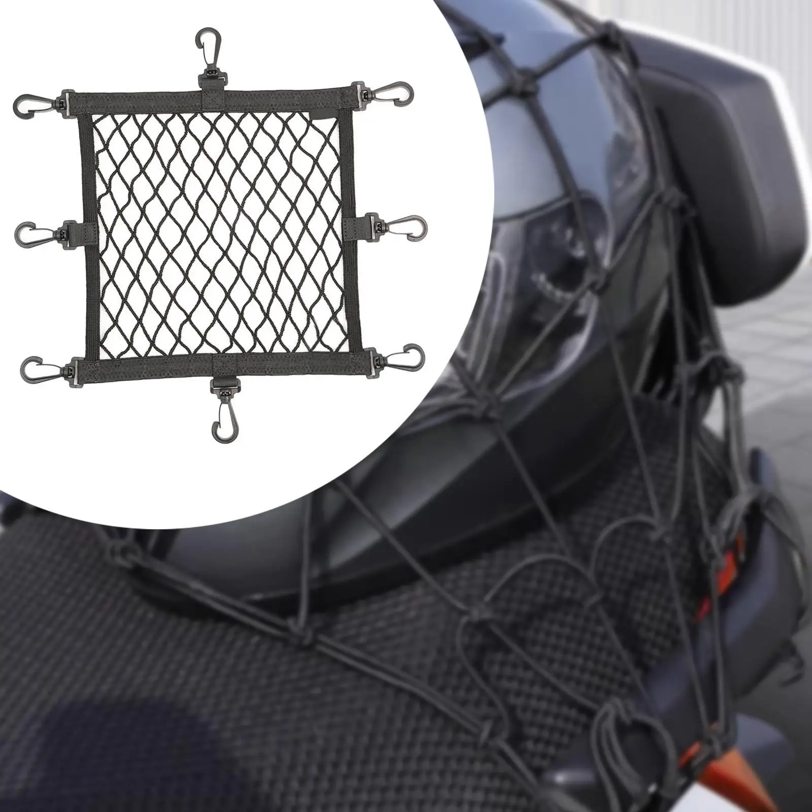 Filet de rangement pour casque de moto, filet élastique réutilisable, Installation facile