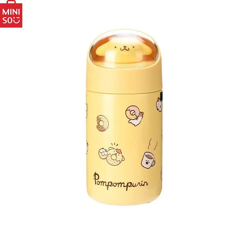 Echte Miniso Sanrio-Serie Cinnamoroll Hello Kitty Thermische Beker Pop Thermische Beker Schattige Student Mini Pompompurin Kindercadeau