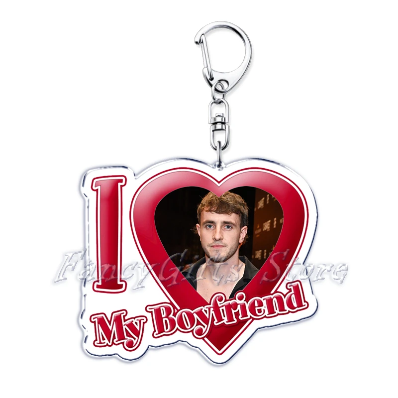 I Love My Boyfriend Heart Shape Keychain for All of Us Strangers Accessories Paul Mescal Keyring Customized Jewelry Fans Gifts