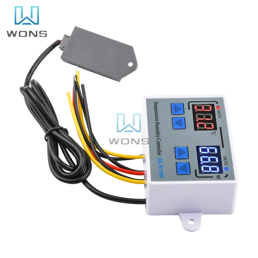 Imagem -06 - Controlador de Temperatura Dupla Termostato Digital Microcomputador Regulador Temperatura Ajustável Controle de Interruptor 10a W1088 Xk-w1088