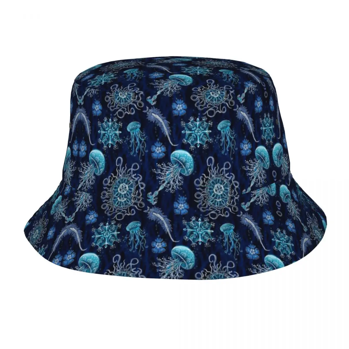 Custom Luminocean Jellyfish Bucket Hat Women Men Outdoor Sun Summer Fisherman Cap