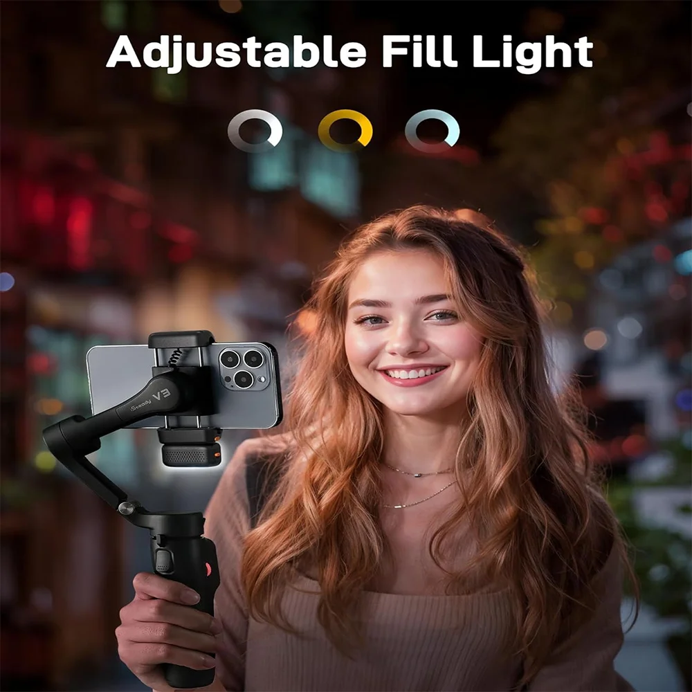 Hohem iSteady V3 2024 New 3-Axis Ai Gimbal Stabilizer for Smartphone iphone 15pro max with Telescopic Selfie stick Free shooting