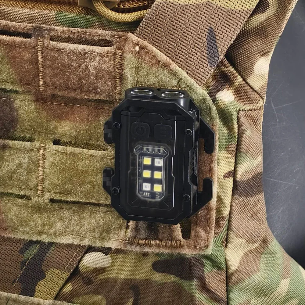 Linterna táctica EDC mini con clip para chaleco MOLLE - imagen 5