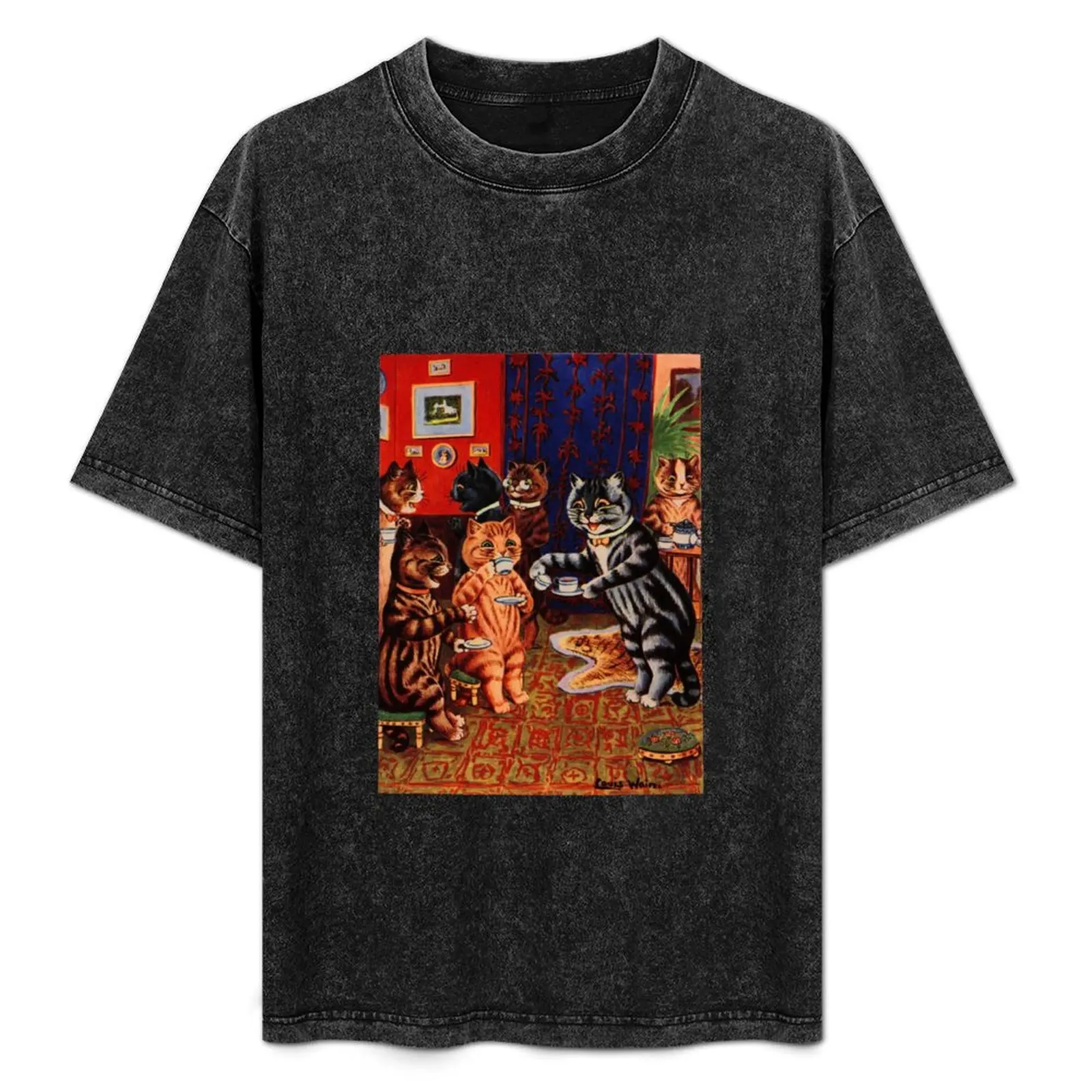 

Cats Tea Party by Louis Wain T-Shirt Athletic Fit Sports Short Sleeve Top
